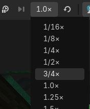 Game speed dropdown on the left of the Game bar